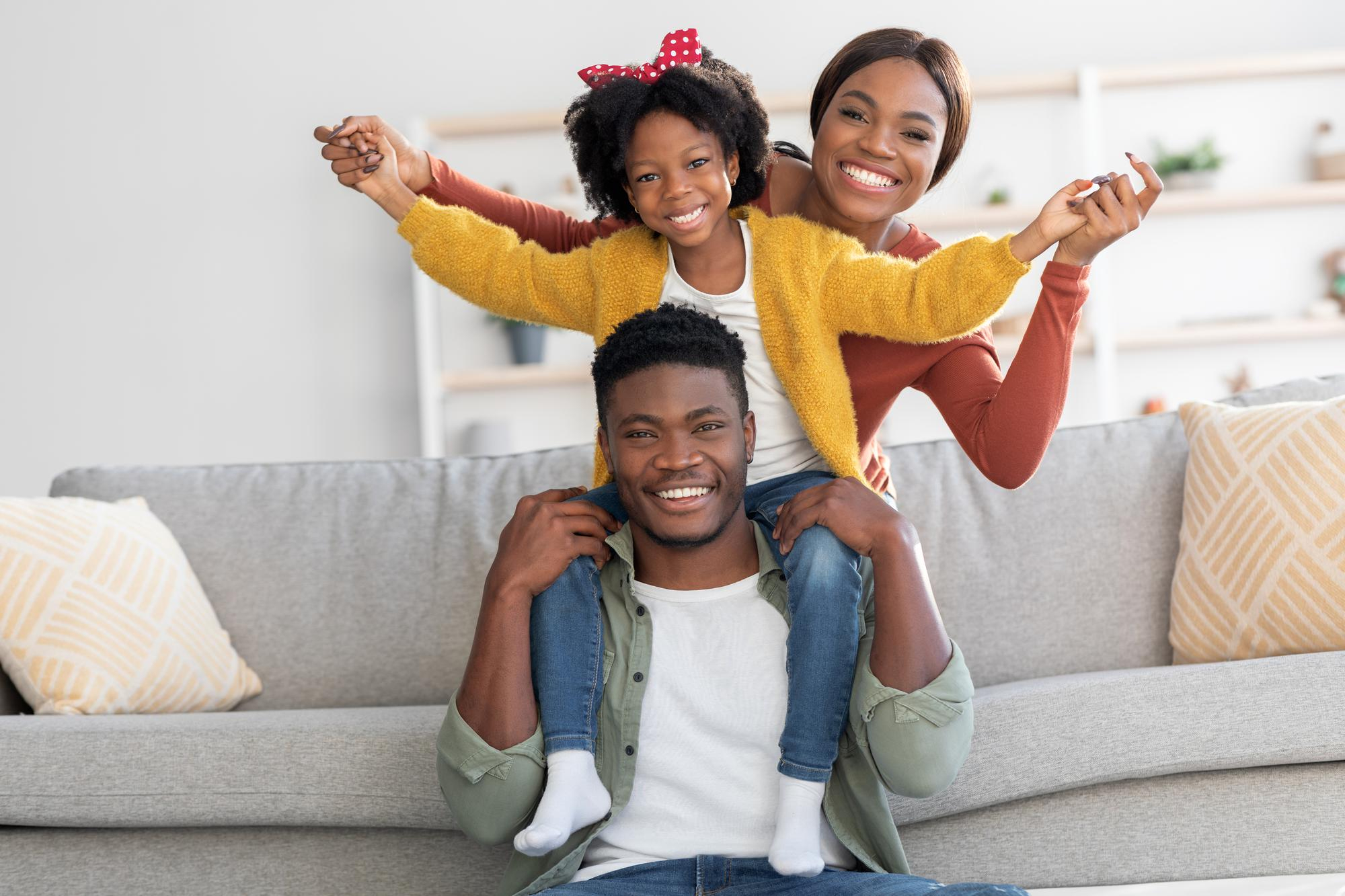Happy family supported by case management